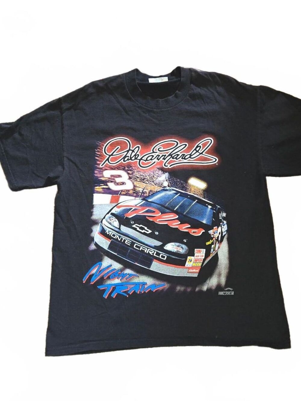 Y2k Dale Earnhardt T-Shirt Large Chase Authentics Black Double Sided GUC